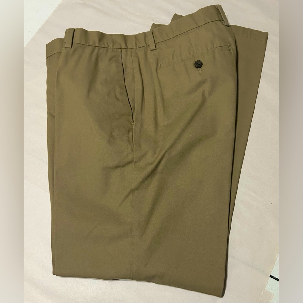 Banana Republic Mens Non-Iron Tailored Slim Fit Pants Beige W33 L32 100% Cotton